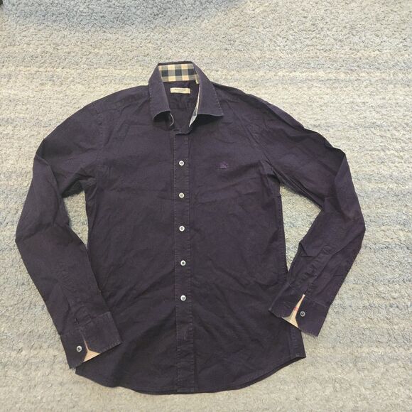 Men’s Burberry London Long Sleeve  Shirt Size Small Purple - Picture 1 of 8